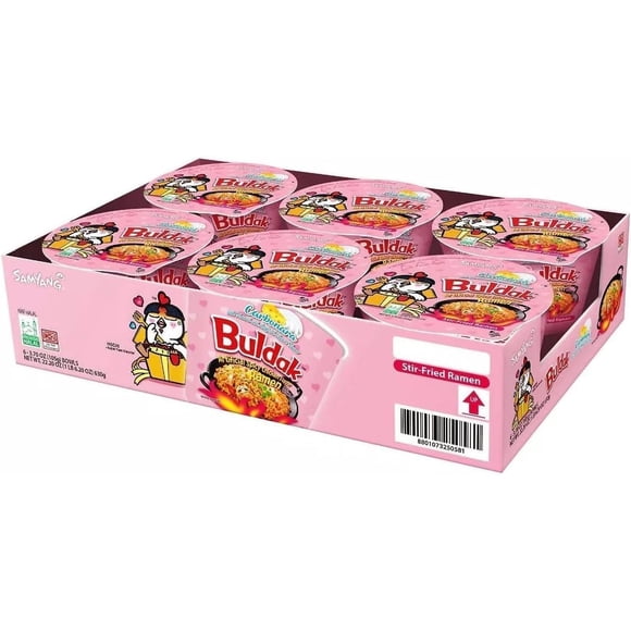 Samyang Carbonara Buldak Spicy Chicken Ramen Big Instant Cup Noodles, 105g - 6 Pack