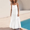 thumbnail image 2 of XZNGL Robe d'Été Décontractée Ample pour Femmes à Bretelles, Longue Maxi de Plage, Robes d'Été pour Femmes, 2 of 9