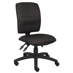 Boss Office Products Chaise de travail en tissu multifonction avec grande base en noir