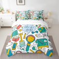 thumbnail image 2 of Colorful Stationery Painting Bed in a Bag Full 7 Pieces,Notebook Pen Comforter Set Reversible Kids Back to School Design,Ultra Soft & Breathable Bedding Sets with Comforter,Sheets,Pillowcases & Shams, 2 of 5