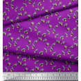 thumbnail image 3 of Soimoi Purple polyester Crepe Fabric Toucan Bird Printed Fabric 1 Yard 52 Inch Wide, 3 of 3