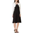 thumbnail image 2 of INSPIRE CHIC Women's Elegant Ruffle Collar Crop Cardigan Open Front Knitted Shrug Top S White, 2 of 6