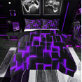 thumbnail image 1 of Erosebridal Neon Geometry Bedding Twin Comforter Set,Stereoscopic Gradient Plaid Down Comforter,Kids Room Decorative,Reversible,Lightweight,2-Piece, 1 of 7