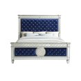 thumbnail image 2 of ACME Varian Eastern King Bed in Blue Velvet & Mirrored, 2 of 3