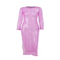 thumbnail image 3 of Robe en Maille Transparente Pailletée pour Femmes avec Strass Robes Maxi Scintillantes pour Fête Boîte de Nuit Soirée, 3 of 5