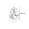 thumbnail image 2 of Unique Bargains 20Pack Teardrop Sew on Rhinestone - 14x10mm Glass Teardrop Crystal Rhinestones in Gold Prong Setting (White), 2 of 7