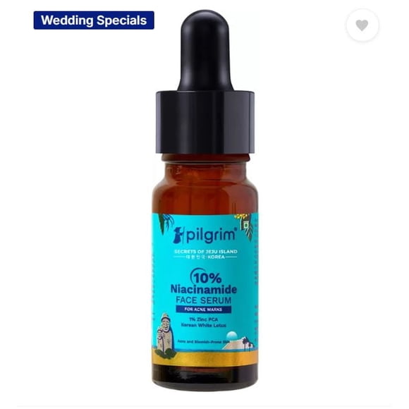 Pilgrim 10% Niacinamide Face Serum-Fades Acne Marks|Brightens & Evens Skin Tone (10 ml)