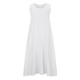 thumbnail image 4 of CHOK Robes Décontractées pour Femmes Couleur Unie Sans Manches Coton Lin Poches Longue Robe Dames Plage Été Robes, 4 of 8