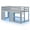 Grey, variant on Gymax Twin Size Loft Bed w/ LED Lights 2 Doors Underbed Space & Shelves for Kids White