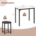 thumbnail image 3 of Gymax 3 PCS Counter Height Dining Set Faux Marble Table & 2 Chairs Kitchen Bar New White, 3 of 8