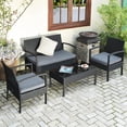 thumbnail image 4 of Gymax Patio Garden 4PC Rattan Wicker Furniture Set Black, 4 of 10