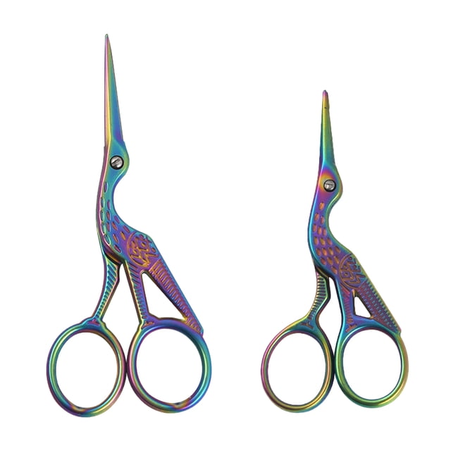 Embroidery Scissors, Stork Scissors for Sewing, Craft, Art Work & Everyday Use, Stainless Steel, 2Pcs