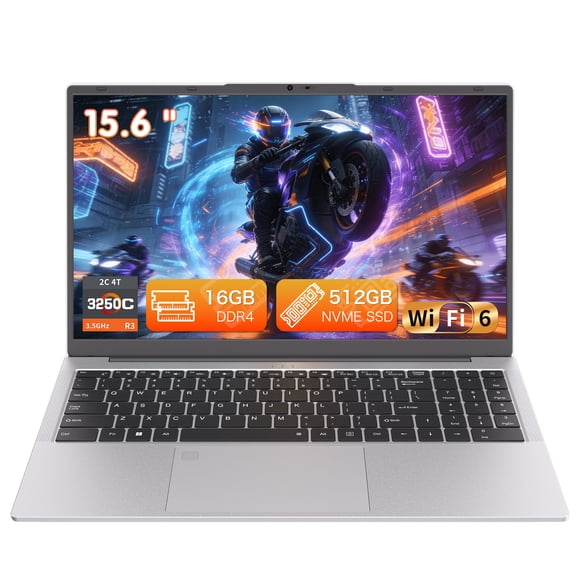 Auusda 15.6" Business Laptop AMD Ryzen 3250C 16GB DDR4 RAM 512GB NVMe SSD, Windows 11 Pro Student Notebook Computer Silver