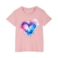 thumbnail image 2 of EGNMCR T-Shirts & Blouses à Manches Courtes Col Rond pour Tout-Petits Garçons Filles Coton Mode Mignon Col Rond Imprimé Tee Manches Courtes Girl Blouse, 2 of 5