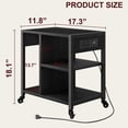 thumbnail image 2 of Under Desk Printer Stand Black - 4-Tier Mobile Cart with Power Outlets & USB Ports for Home Office (1-Pack), 2 of 7