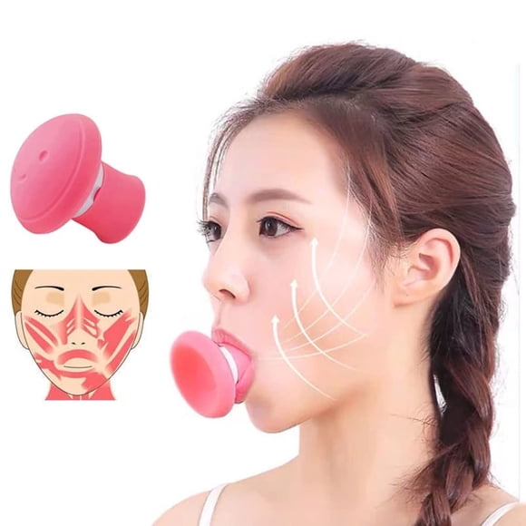 Face Exerciser Remove Nasolabial Folds Define Your Jawline, Facial and Neck Exercise for Women and Men Slim and Tone your Face and Neck Muscles to Look Younger (Red)