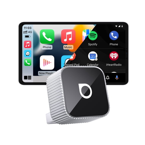 OTTOCAST Mini Slim Wireless CarPlay and Android Auto Adapter, 2-in-1 Compact Plug & Play Dongle with Fast Auto Reconnect for Factory Wired CarPlay and Android Auto Vehicles