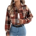 thumbnail image 2 of Soki Corduroy for Women Cropped Shacket Jacket Fashion Plaid Button Down Shirt Fall Coat Tops, 2 of 8