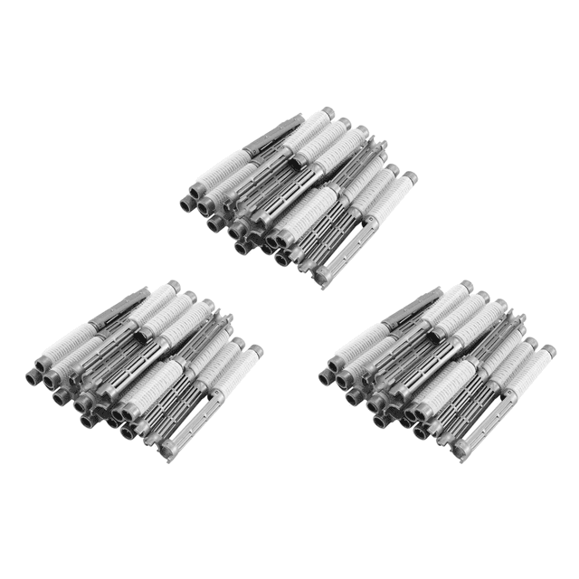 60Pcs Hair Perm Rods Styling Bars DIY Hair Clip Fluffy Perming Rod Hair Curler Salon Hairdressing Tool Kit,3 box * Perm stick (60 sticks),gray