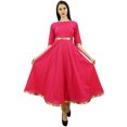 thumbnail image 1 of Bimba Kurti Anarkali pour Femmes avec Bordure Dorée Robe Vêtements Indiens Kurta pour Dames, 1 of 2
