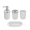 thumbnail image 1 of 4 Piece Bathroom Accessory Set With Soap Dispenser Pump, Toothbrush Holder, Tumbler And Soap Dish, 1 of 6