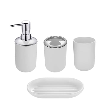 Soap Dispensers Bathroom Countertop 4 Piece Bathroom Accessory Set with Soap Dispenser Pump, Toothbrush Holder, Tumbler and Soap Dish Bathroom Countertop Soap Dispensers