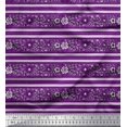thumbnail image 1 of Soimoi Velvet Fabric Leaves & Floral Block Printed Fabric 1 Yard 58 Inch Wide, 1 of 3