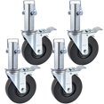 thumbnail image 1 of BestEquip Lot de 4 Roues Pivotantes en Caoutchouc de 5 Pouces pour Échafaudage avec Double Verrouillage, Roulettes Robustes, Tige Carrée de 1,26 Pouce, Capacité de 440 Lb par Roue, 1 of 4