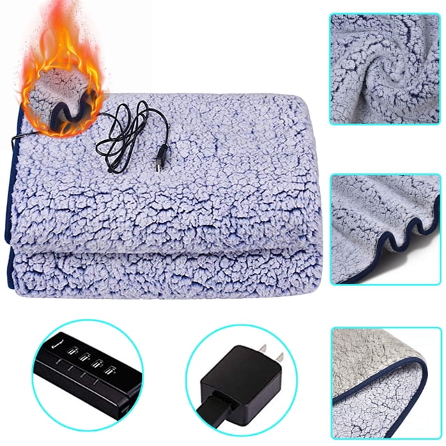 Agiferg Heated Blanket Soft Electric USB Blanket Machine Washable For Home Travel Office