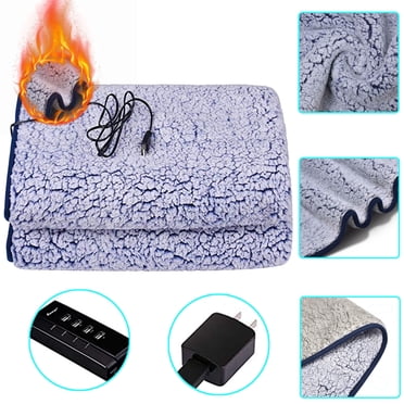 Agiferg Couverture Chauffante Douce Couverture Électrique USB Lavable à la Machine pour la Maison le Voyage le Bureau