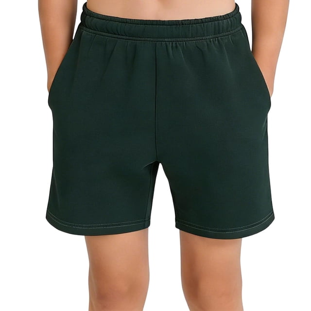 Zpanxa Girls Running Shorts Polyester Solid Color Loose Fit Casual Sporty Summer Shorts 7-8 Years
