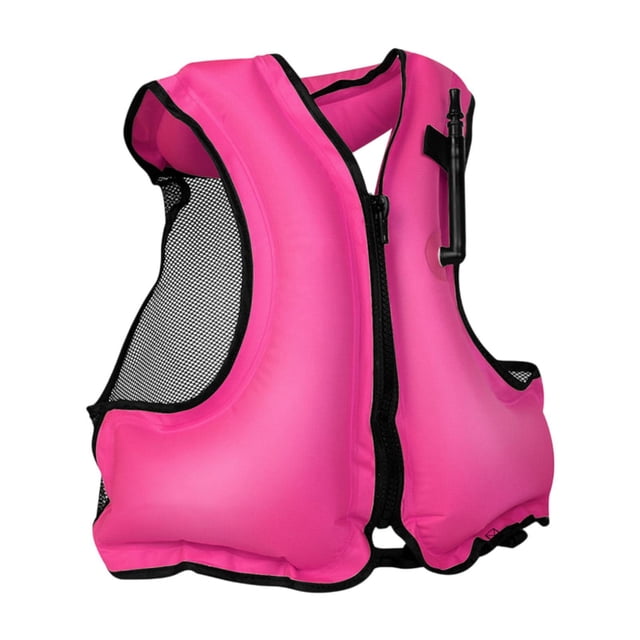 S SERENABLE Inflatable Jacket Life Vest Aid Gear for Drifting Outdoor Activities Fishing Pink