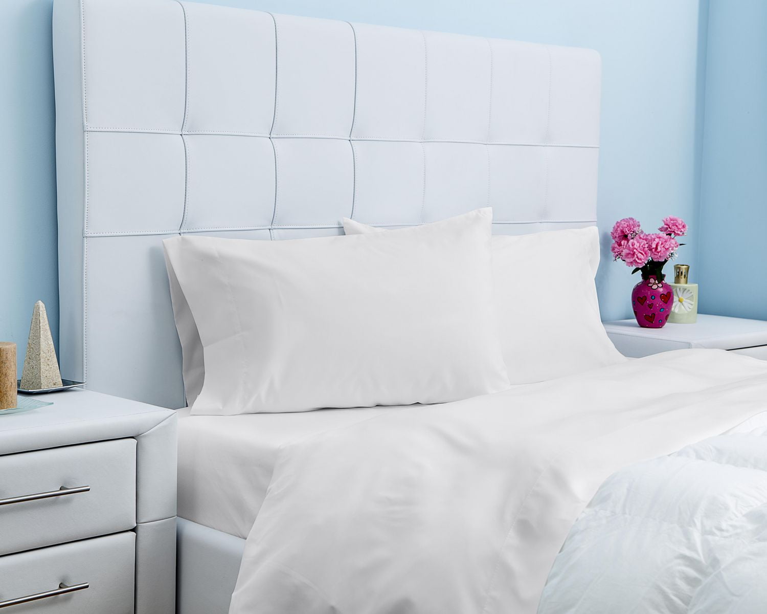 Gouchee Home Microfiber Sheet Set – Double/Full 4-Piece Bedding Set, Ultra-Soft Microfiber, Wrinkle-Resistant & Breathable White Bed Sheets
