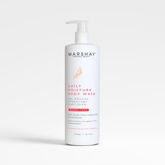 Plant based mild moisturizing body wash with Soothing Oats, Sulfate free cleansing- Mango + Rose