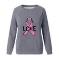 thumbnail image 4 of Chemises Décontractées Amples pour Femmes à Imprimé Ruban, T-Shirts à Manches Longues, Col Rond, Coupe Régulière, Blouses chandail-Over, Blouses pour Femmes P-20 Gris TG, 4 of 4