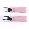 thumbnail image 1 of BKER Stainless Steel Fork Spoon Set With Silicone Handle Durable Tableware For Kitchen Dining Camping Travel Picnic BBQ Party, 1 of 4