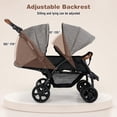 thumbnail image 4 of OLAKIDS Double Stroller, Foldable Baby Tandem Stroller with Djustable Backrest Canopy Footrest, 5-Point Harness, Storage Basket, Convertible Compact Lightweight Twin Stroller for Infants and Toddlers, 4 of 9