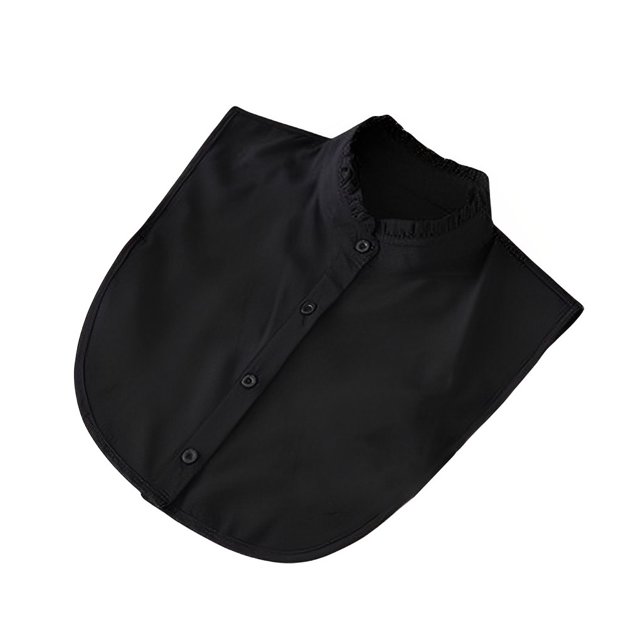 maskred Women Simple Design Solid Color False Collar Girls Formal Fake Half Shirt Decorative Detachable Lapel Accessory Black Stand