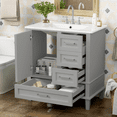 thumbnail image 1 of 30" Bathroom Storage Cabinet with a Soft Closing Door and 3 Drawers with Sink Combo Set, 1 of 9