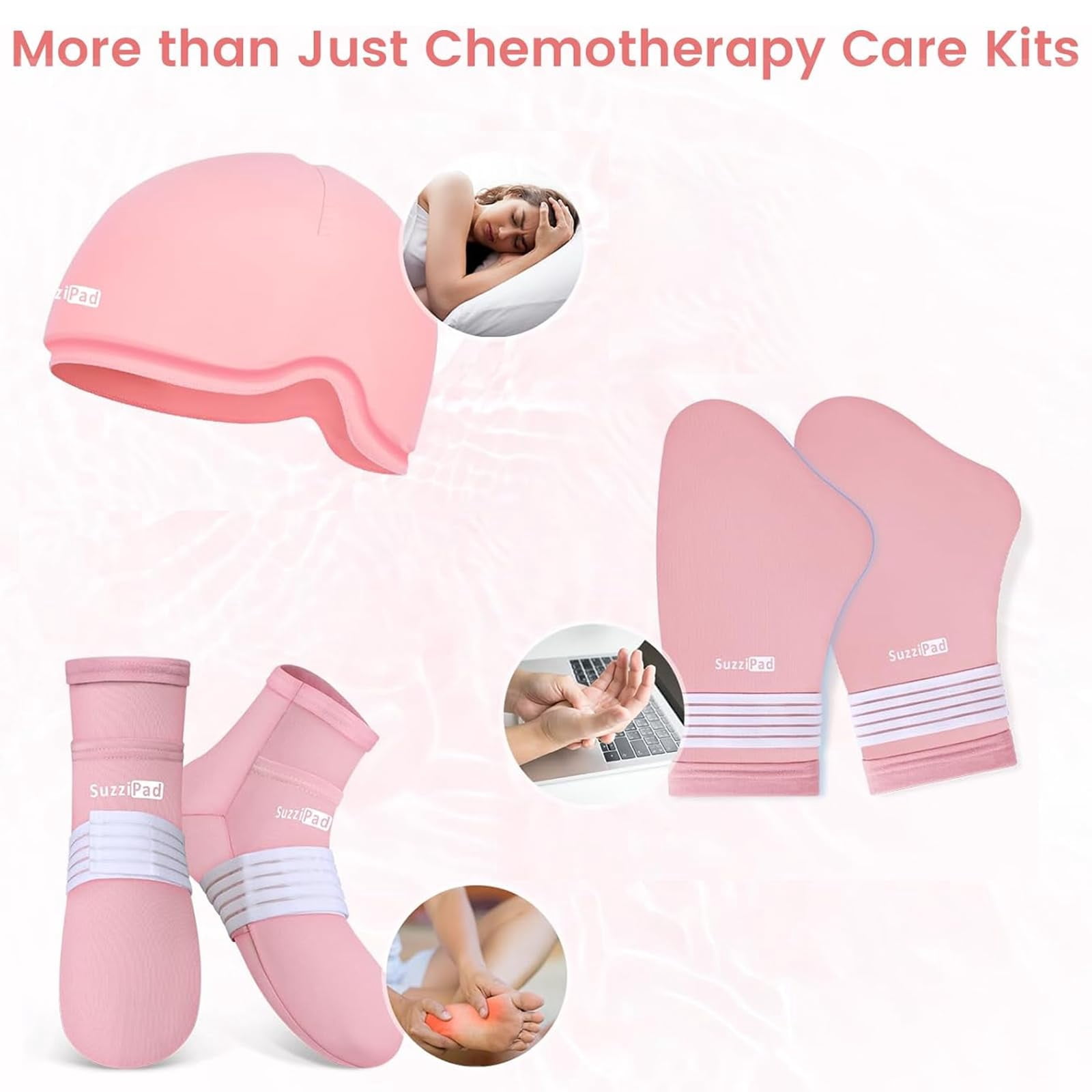 SuzziPad Cold Therapy Socks and Hand Ice Pack, Cooling Gloves for