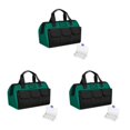 thumbnail image 3 of QualitChoice Tool Bag Woodworking Electrician Bags Storage Box Adjustable Waterproof Large Capacity Maintenance Hardware Tools Kit Black Green/13 inch 3PCS, 3 of 6