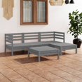 thumbnail image 1 of vidaXL 5 Piece Garden Lounge Set Solid Pinewood Grey, 1 of 5