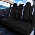 thumbnail image 2 of FH Group 2017-2024 Tesla Model 3 Faux Leather Custom Fit Car Seat Covers Black Rear Set, 2 of 4