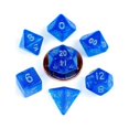 thumbnail image 1 of Metallic Dice Games LIC4181 Mini Poly Stardust Dice Set, Blue & Silver - Set of 7, 1 of 1