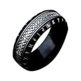 thumbnail image 1 of kurtrusly Unique Vintage Steel Ring Suitable For All Genders Gifts For Friends Metal Ring For Men Vintage Rings All black 10 1Set, 1 of 6