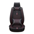 thumbnail image 2 of Maidao Car Seat Covers Leather for SEAT for Altea 2004-2015 5 Seats Waterproof Soft Front Rear Cushion Protector with Pillow and Headrest Black and Red, 2 of 6