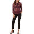 thumbnail image 2 of INSPIRE CHIC Women's Ruffled Collar Long Sleeve See Through Lace Button Down Shirt, 2 of 6