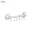thumbnail image 2 of 2 Pieces Home Bathroom Suction Cup Towel Bar hooks Towel hook rack Removeable Shower Rod 6 Hooks Hanger Towel Bar Suction Towel Rack, 2 of 9