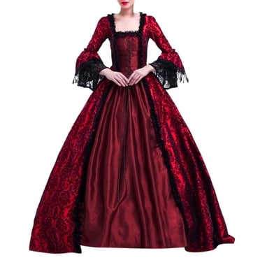 UPPADA Robe Victorienne Grande Taille pour Femmes à Laçage Manches Évasées Robe de Bal avec Corset Soirée Maxi Robes Vintage Robe Cocktail Robes de Mariage