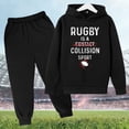 thumbnail image 3 of Hiiyo Big Boys Outfits Rugby Letter Print Hoodie and Sweatpants Sports Sweatsuit, 3 of 3